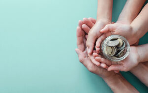 saving money in jar