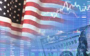 Closeup dollar on the background of a chart. U.S. economy.