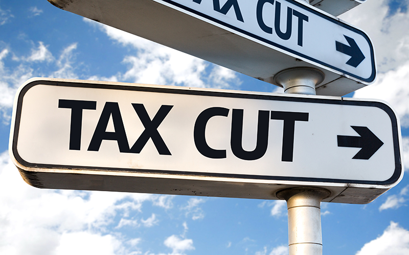 tax cuts direction sign